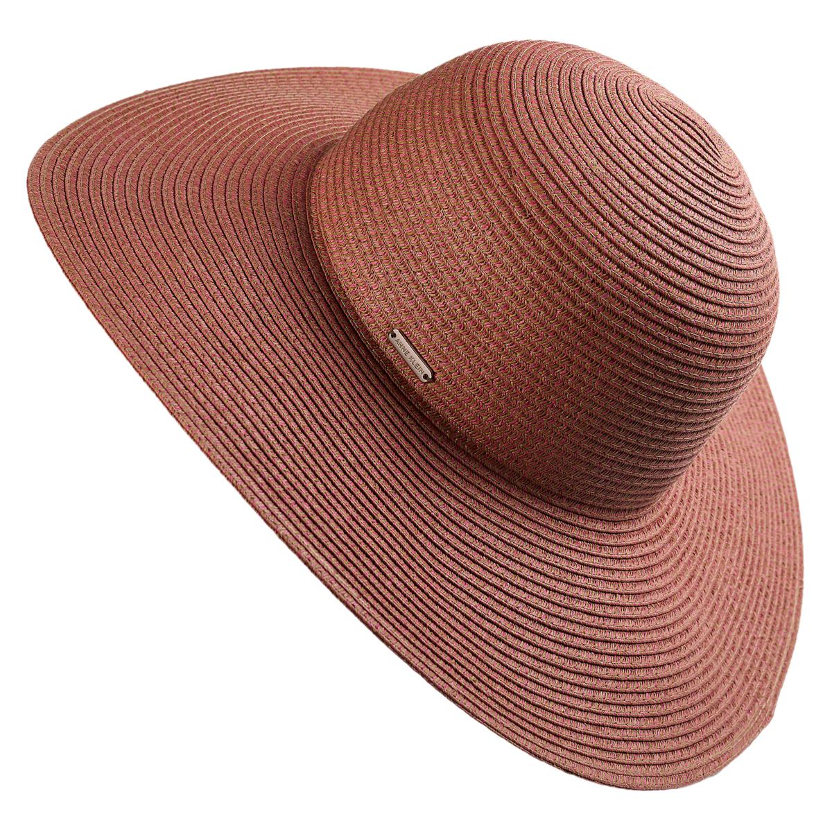 Anne Klein Chic Mauve Packable Straw Hat Anne Klein Straw Floppy Hat | HSN main image 2