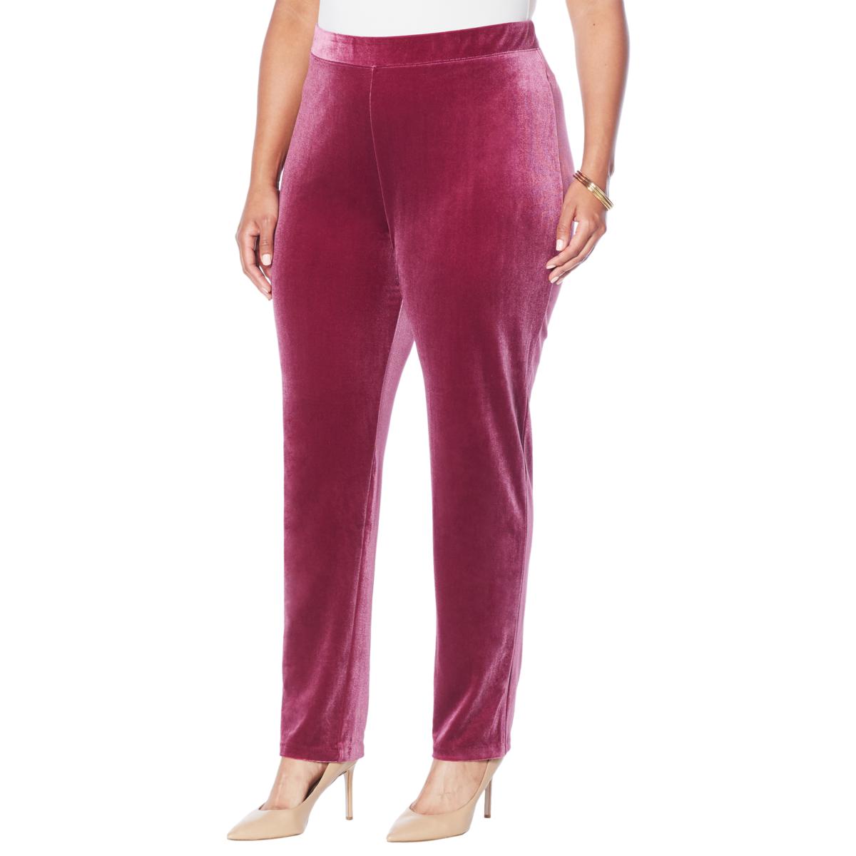 velvet stretch pants