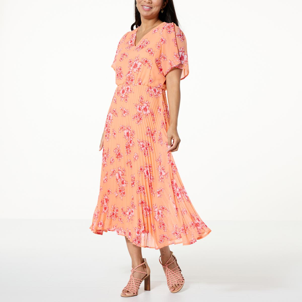 Antthony Chiffon Pleated Midi Dress - 20797592 | HSN