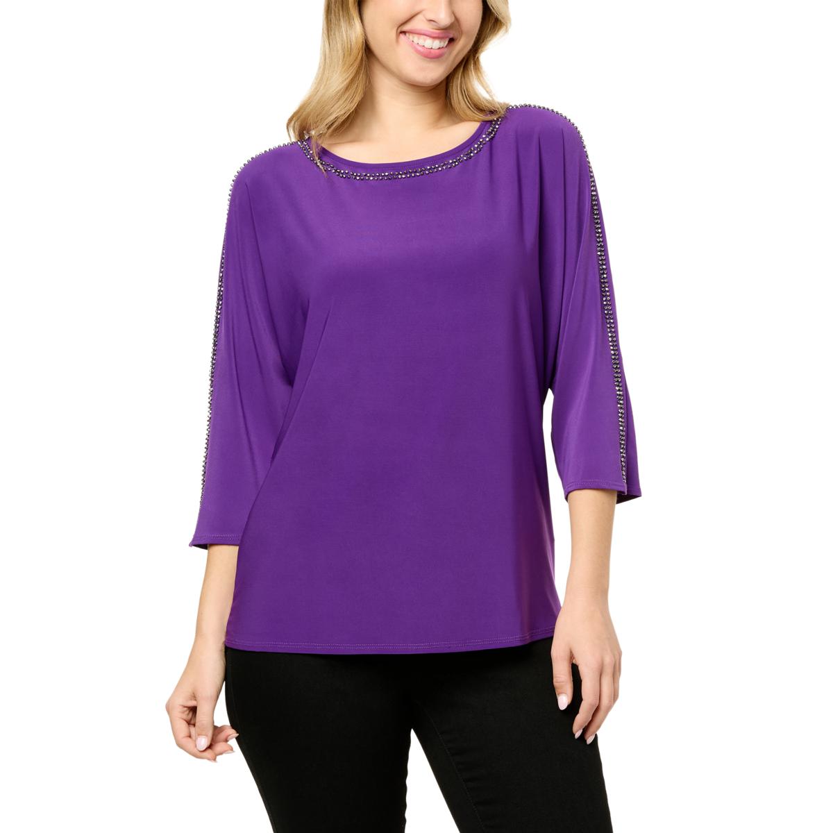 Antthony Embellished 3/4-Sleeve Top - 20620971 | HSN