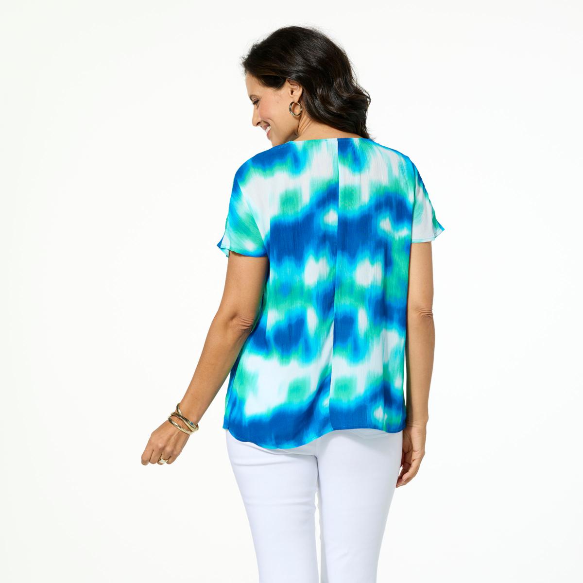 Antthony Marble Tie-Dye Printed Top - 23534298 | HSN