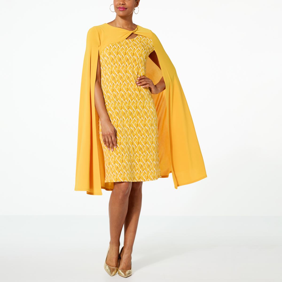 Antthony Printed Cape Sheath Dress