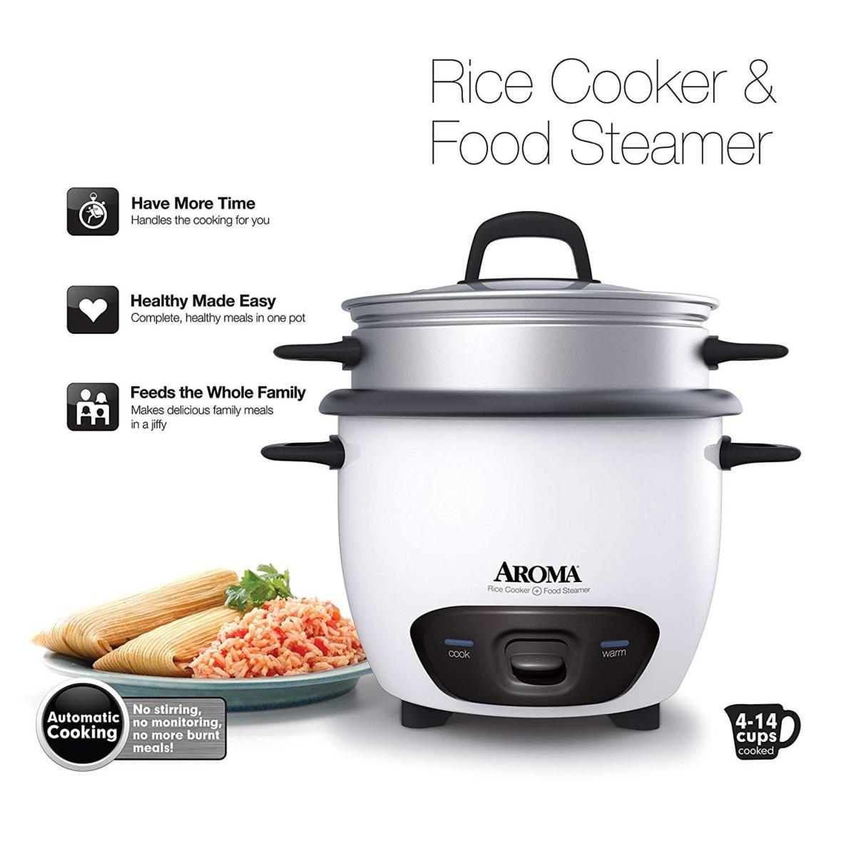 Aroma ARC-747-1NG 14-Cup Rice Cooker and Food Steamer | HSN (未使用･未開封品)Aroma Housewares 14-Cup (Cooked) (7-Cup UNCOOKED) Pot Style Rice Cooker and Food Steamer (ARC-747-1NGR) by Aroma Housewares