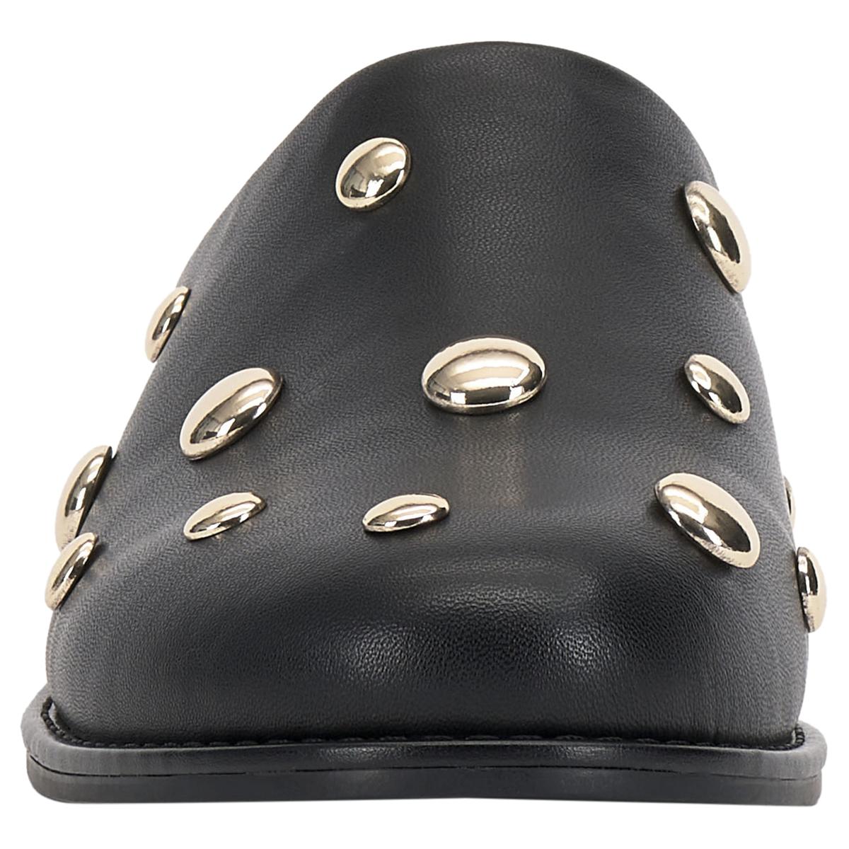 Vince Camuto Black Leather Slip-On Sneakers with Silver Studs As Is main image 4