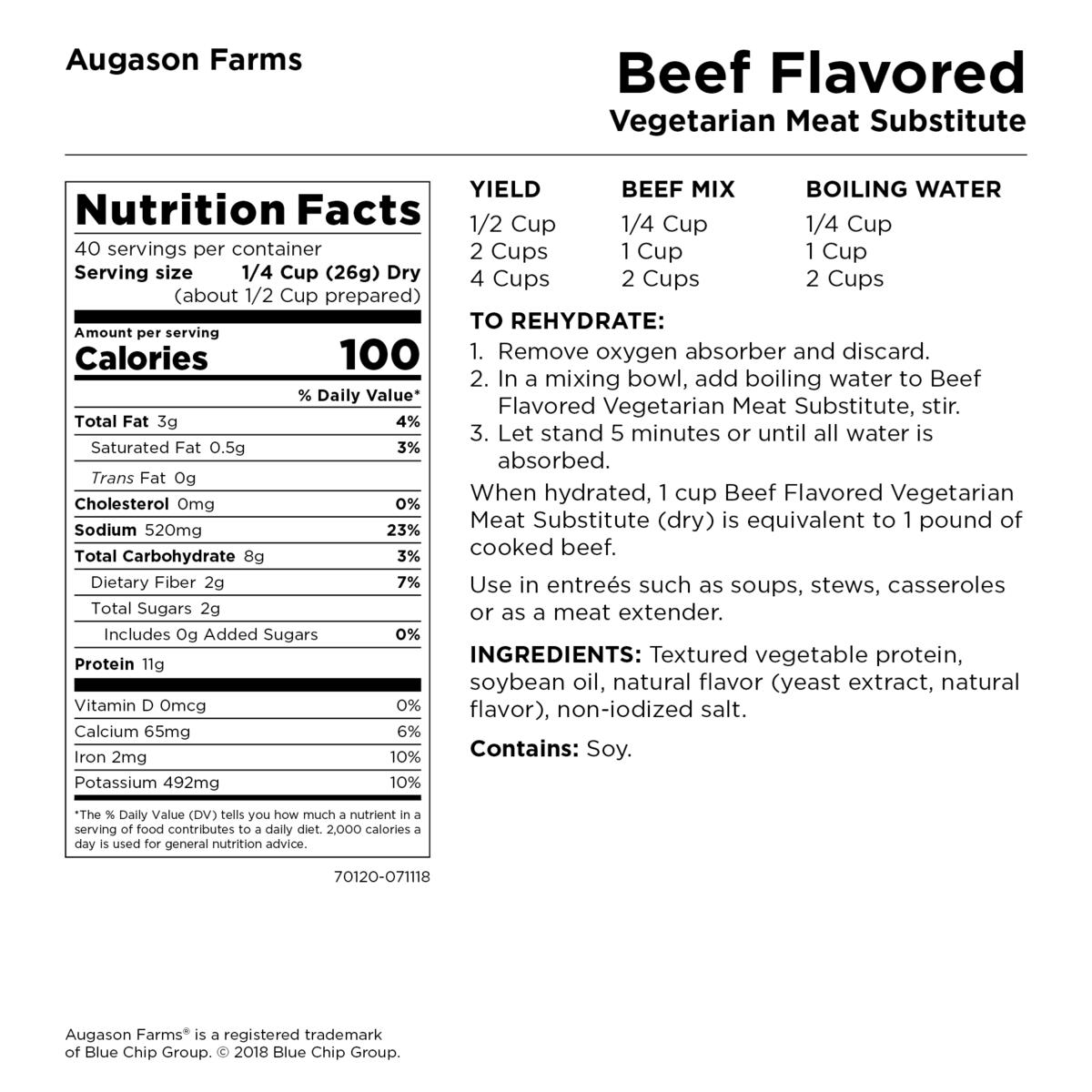 Augason Farms Beef-Flavored Vegetarian Meat Substitute - 20262492