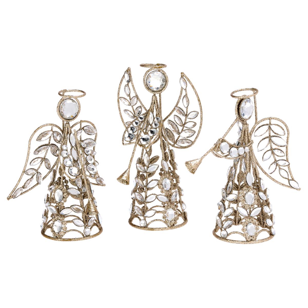アクセサリー Wild Led Angel august & leo Jeweled Angel Décor 3-piece Set with Gift Boxes
