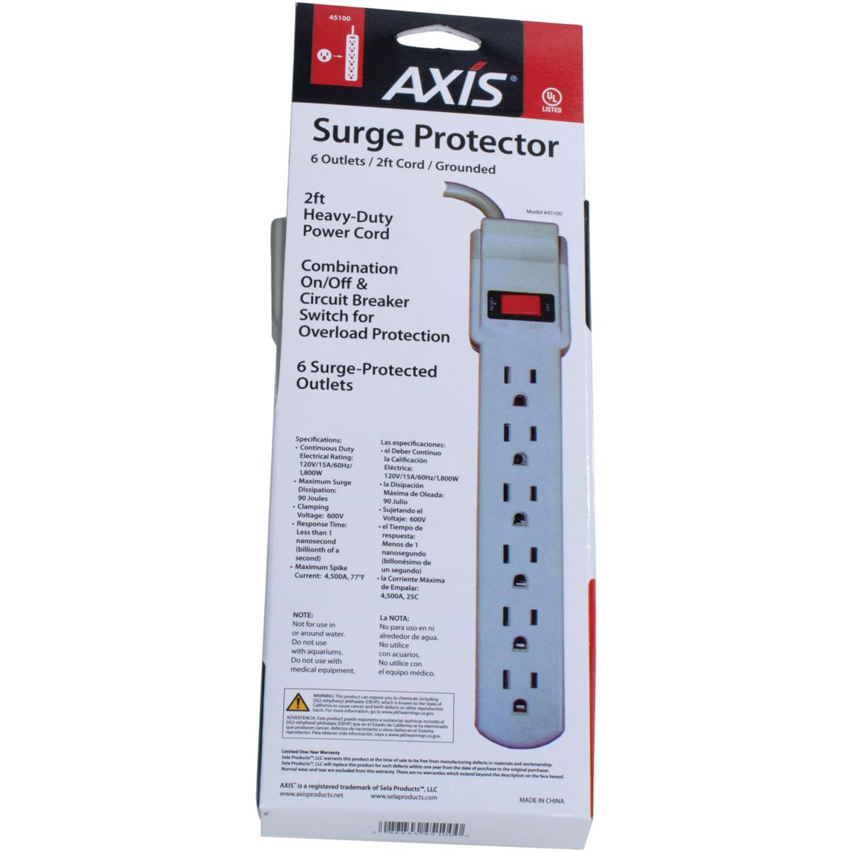 Woods 6-Outlet 3' Cord Surge Protector - Midwest Technology Products