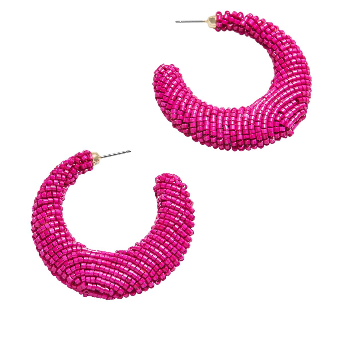 BAUBLEBAR Beaded Statement Hoop Earrings 20798434 HSN