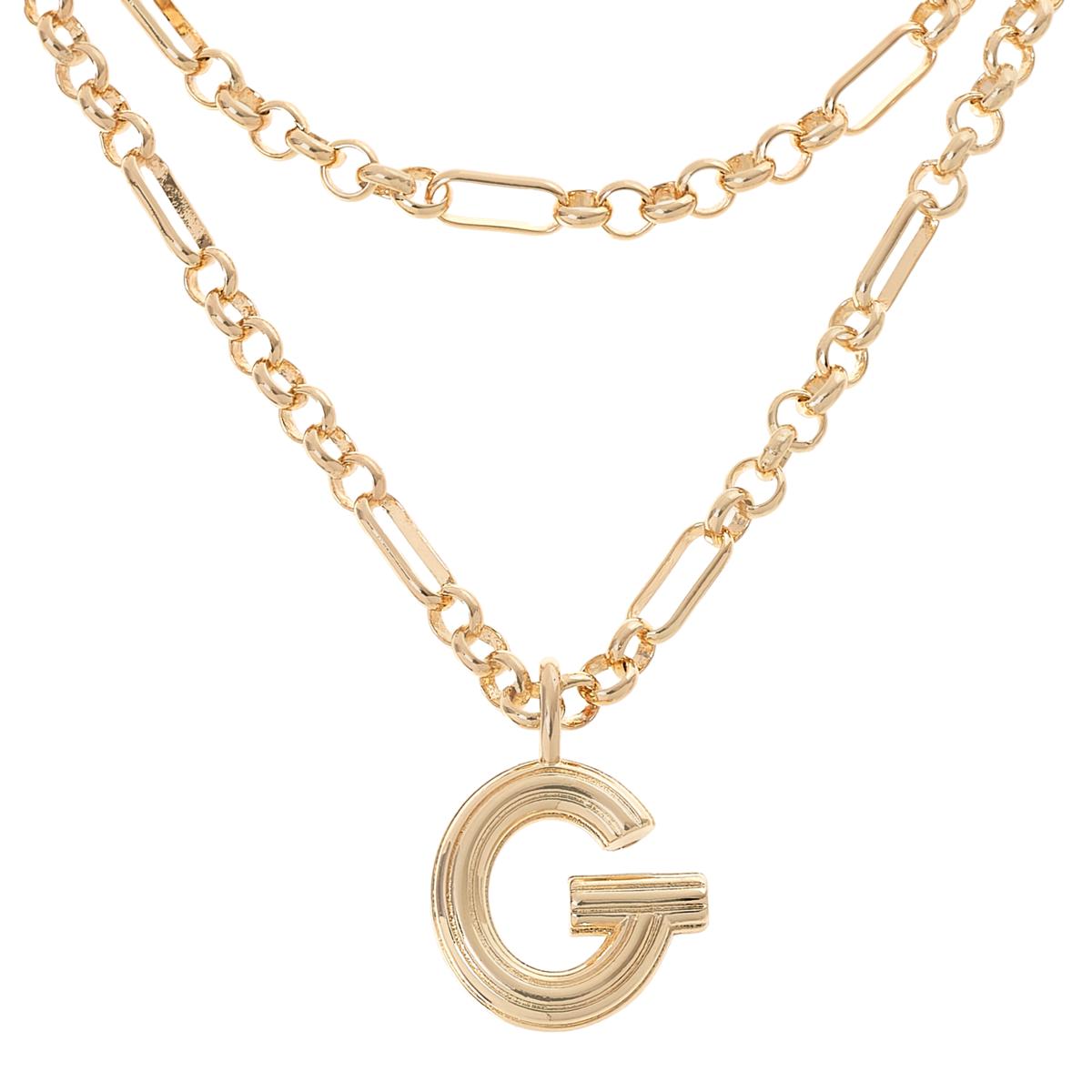 BAUBLEBAR Fiona Goldtone Initial Drop Chain-Link Necklace 2-piece