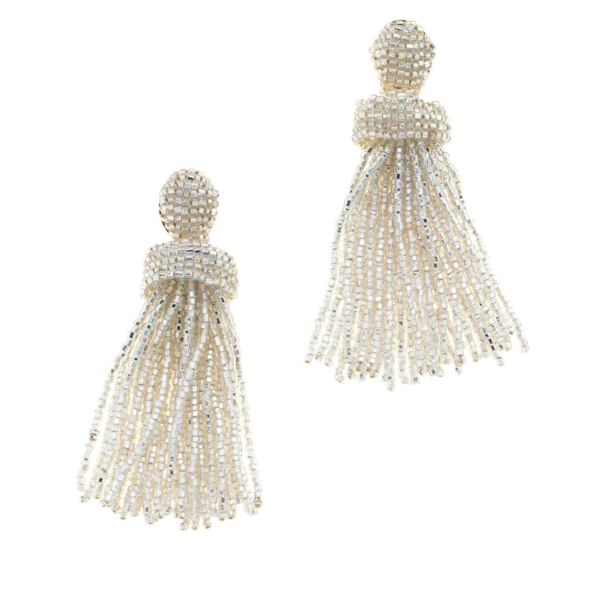 Baublebar white hot sale tassel earrings