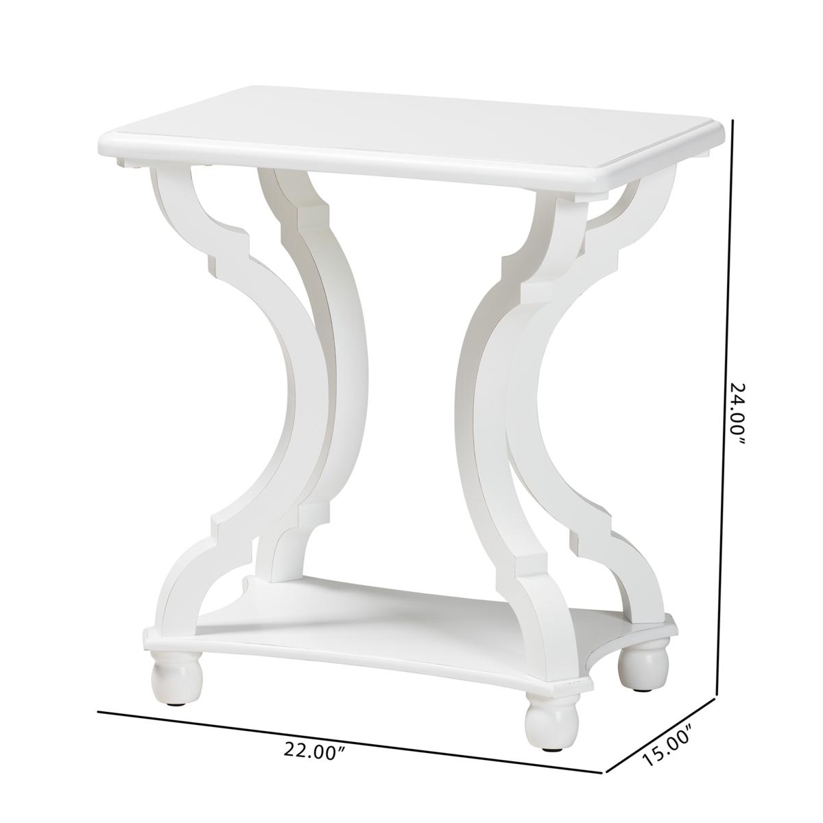 Baxton Studio Cianna Classic and Traditional White Wood End Table