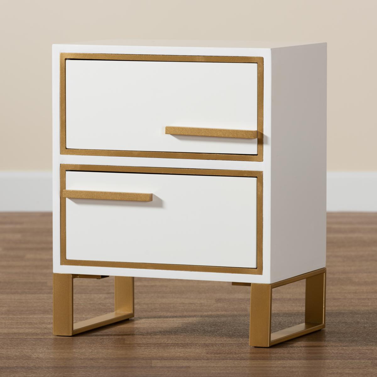 Baxton Studio Giolla Contemporary Wood and Metal 2 Drawer End