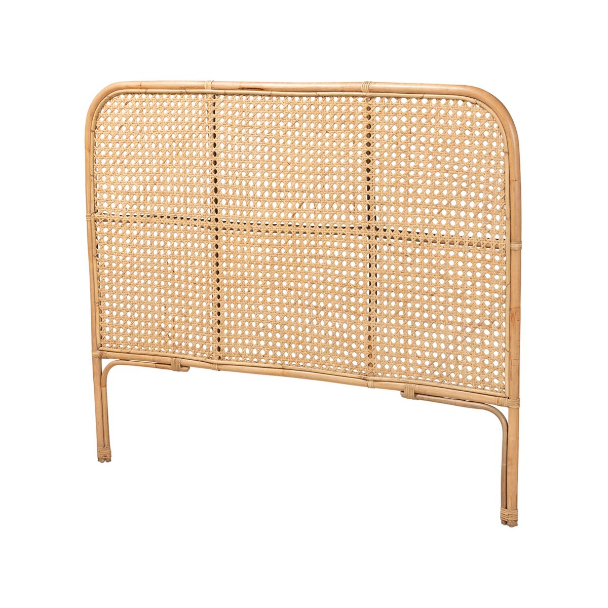 Baxton Studio Linette Modern Bohemian Rattan Queen Size Headboard