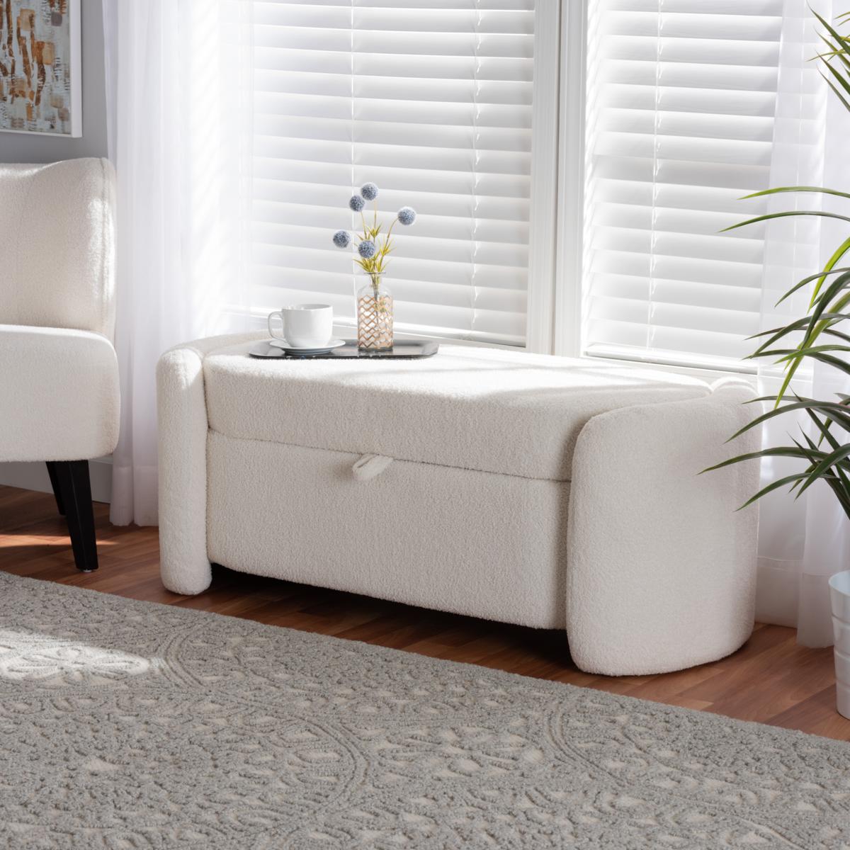 Baxton Studio Oakes Modern Upholstered Storage Bench 20881812 HSN