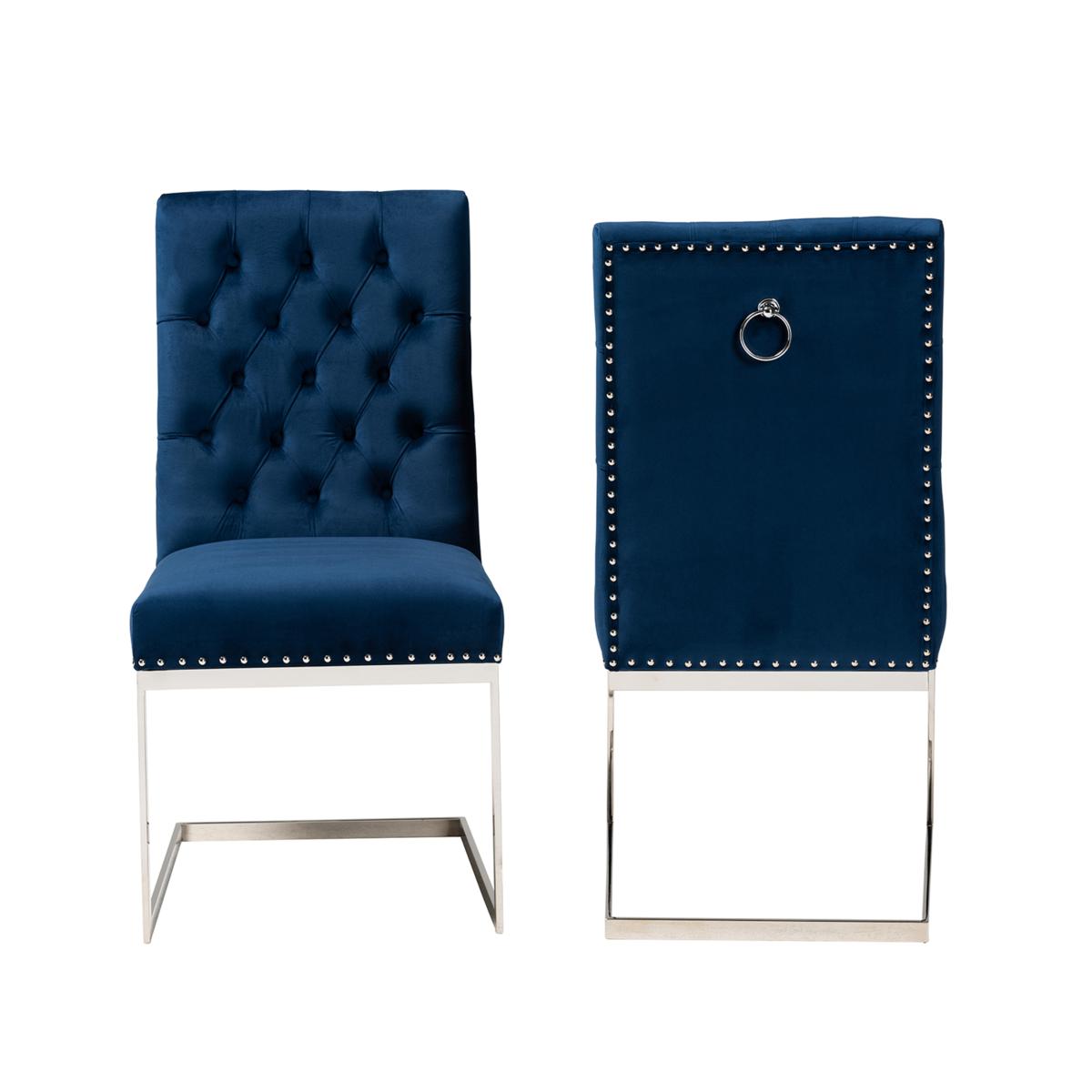 Baxton Studio Sherine Contemporary Fabric 2 Piece Dining Chair Set