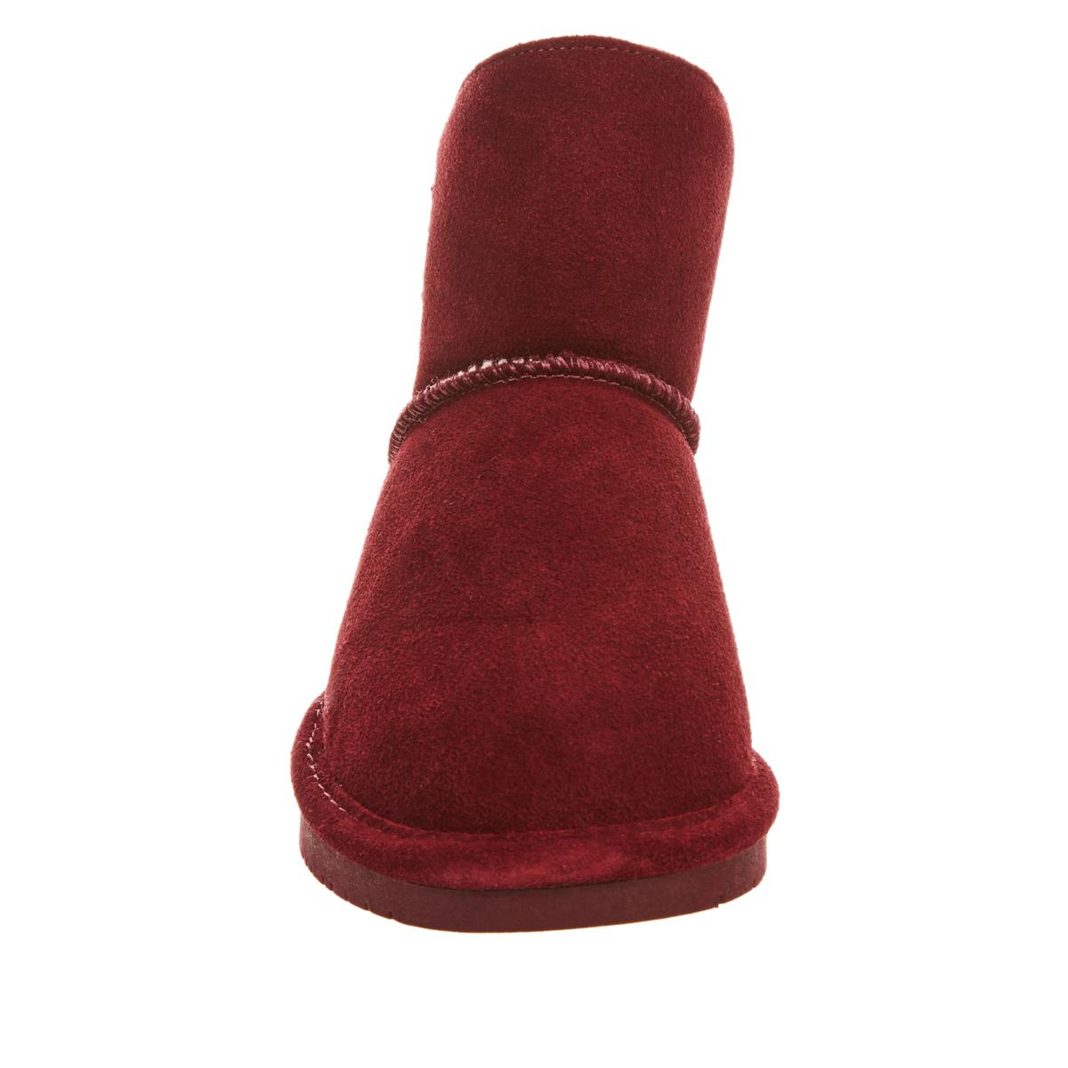 bearpaw suede sheepskin pom pom boot