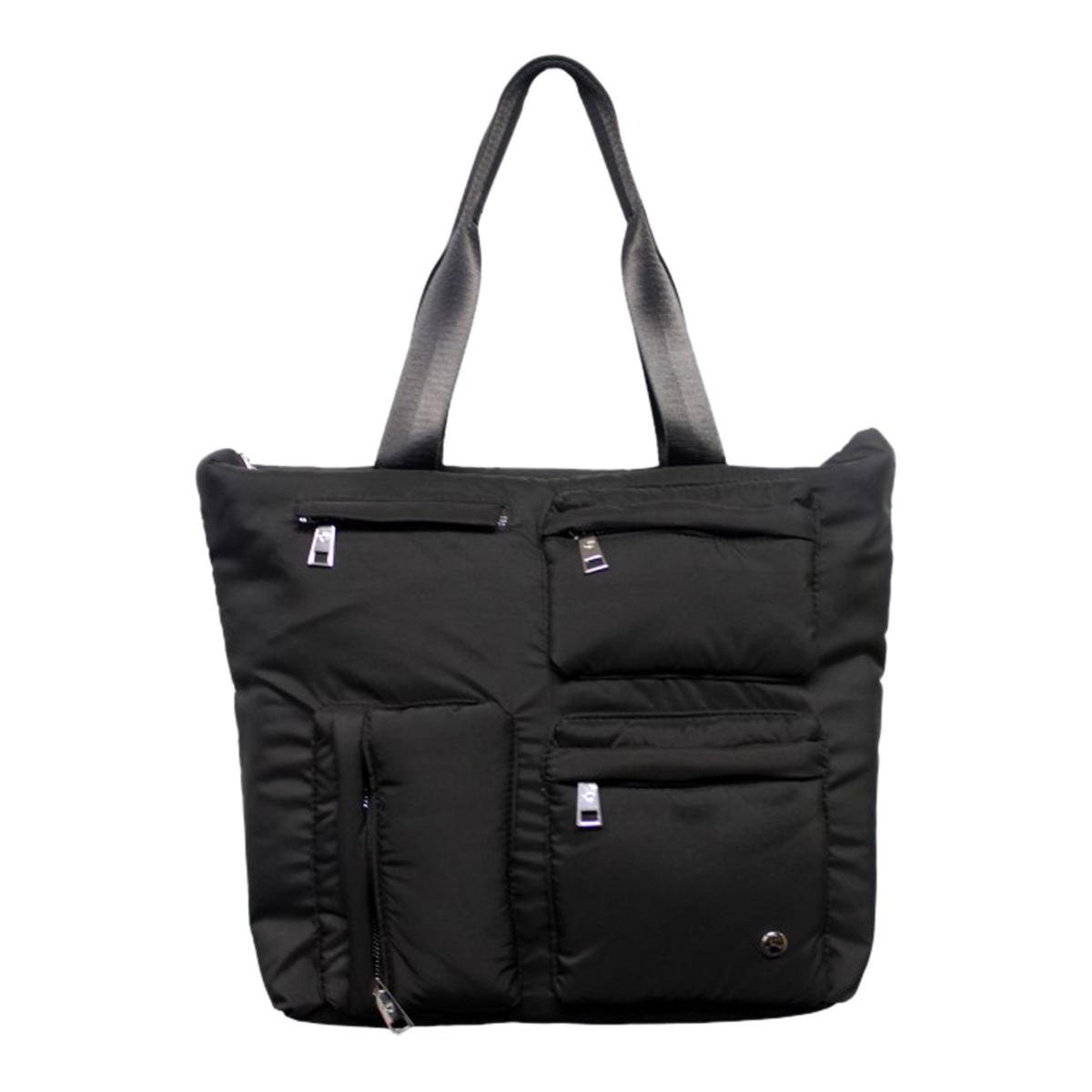 Nylon tote bag with zipper and pockets hotsell