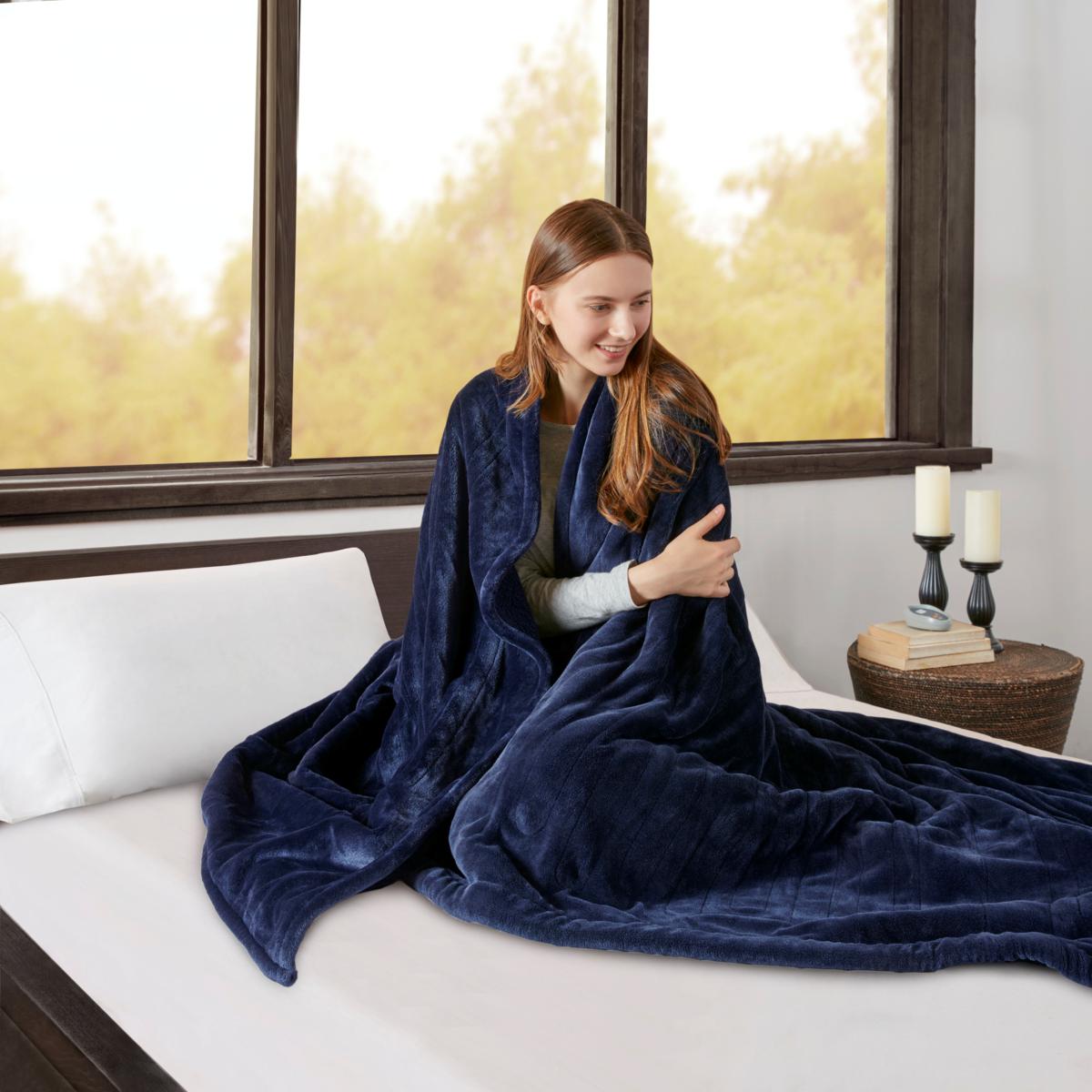 beautyrest heated throw with foot pocket