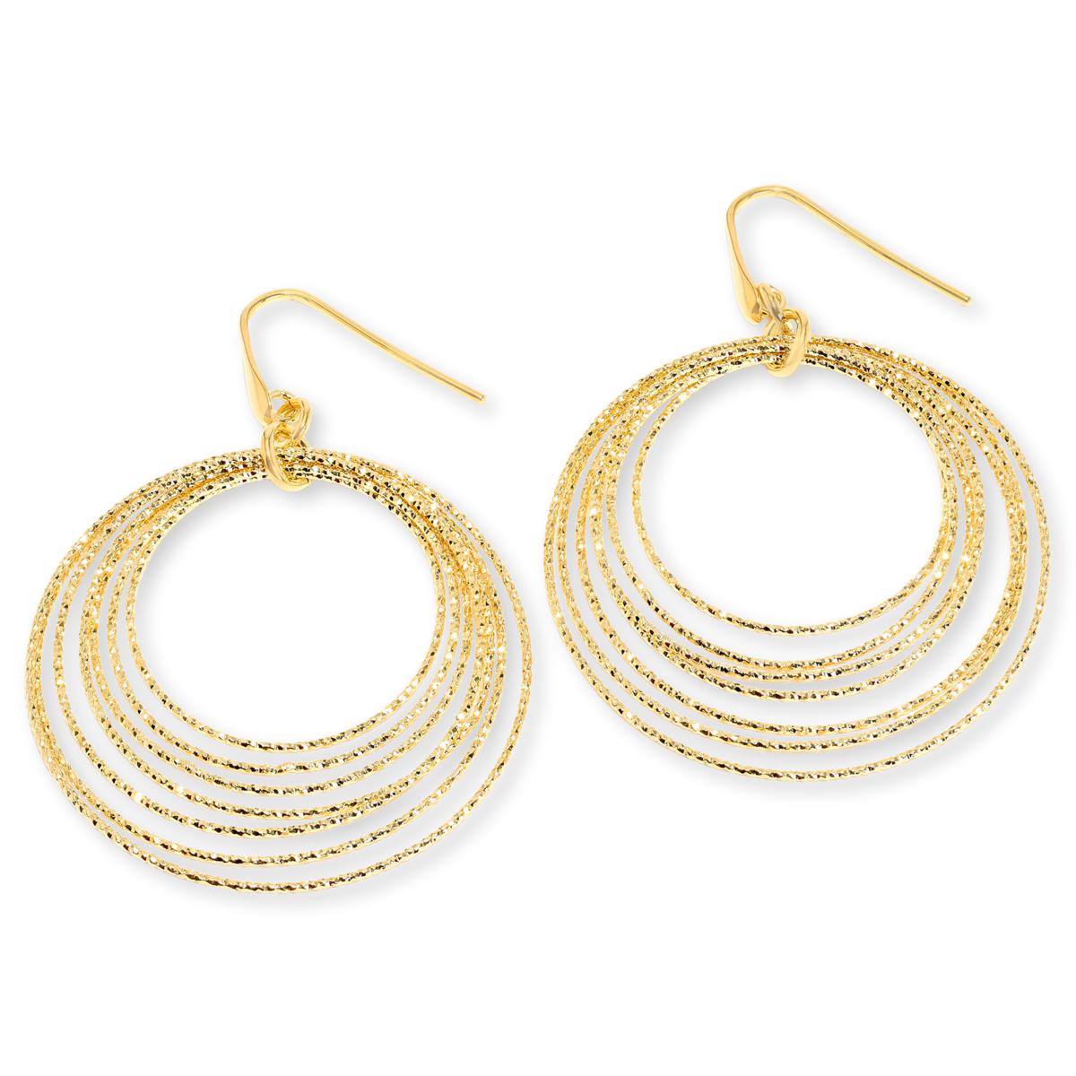 Bellezza Bronze Multi-Circle Diamond-Cut Dangle Earrings
