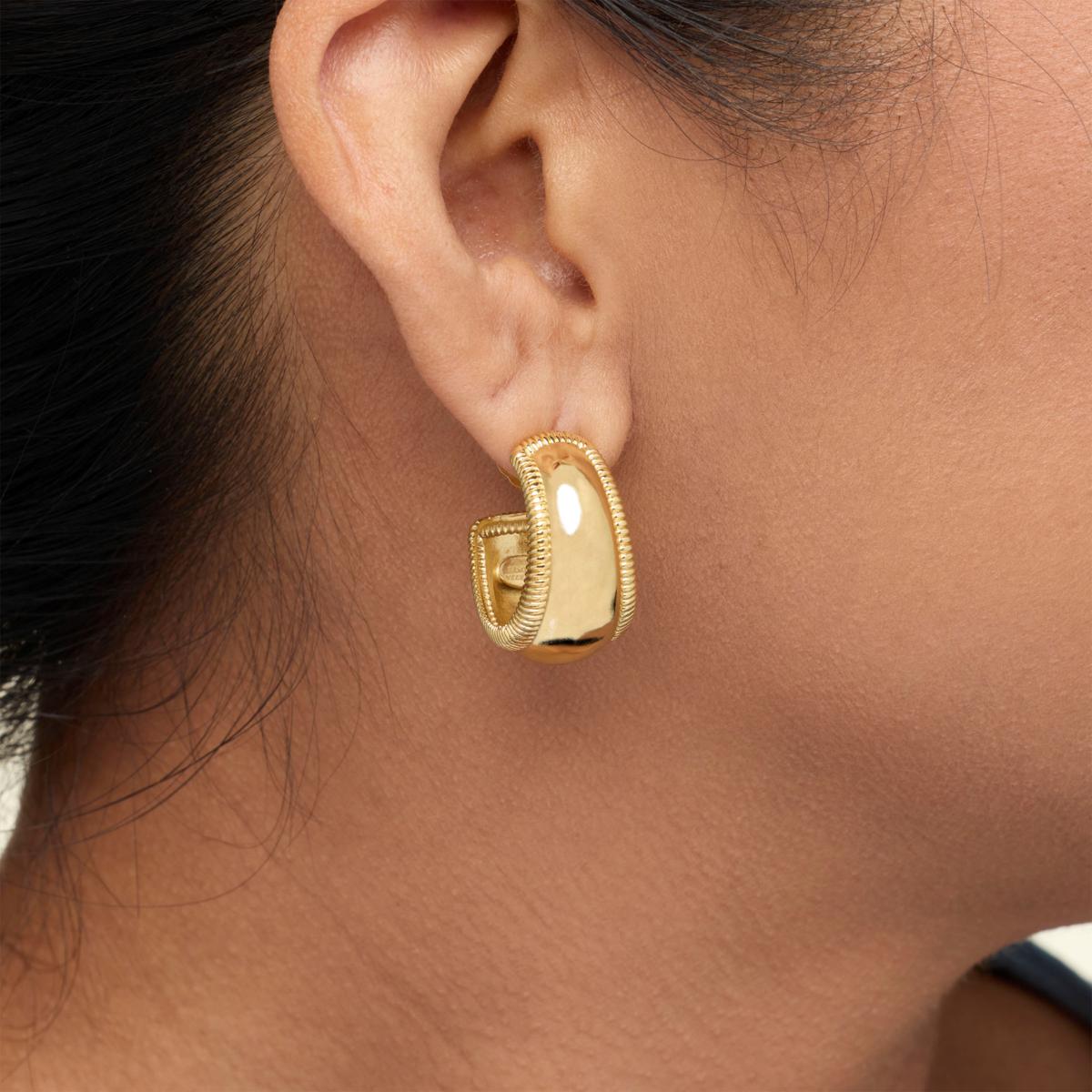 Bellezza Bronze Puffed Luxe Hoop Earrings - 23451390 | HSN