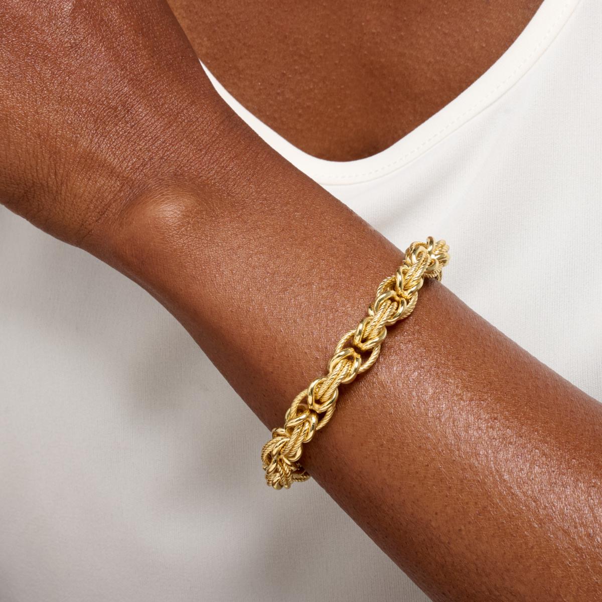 Bellezza Bronze Twisted and Polished Link Bracelet | HSN