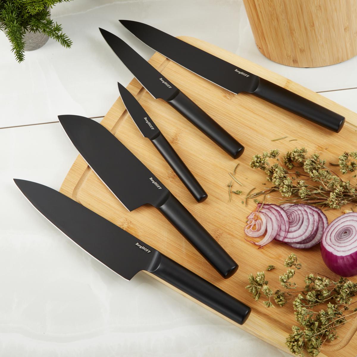 Berghoff DiNA Boron 6pc Stainless Steel Knife Block Set | HSN
