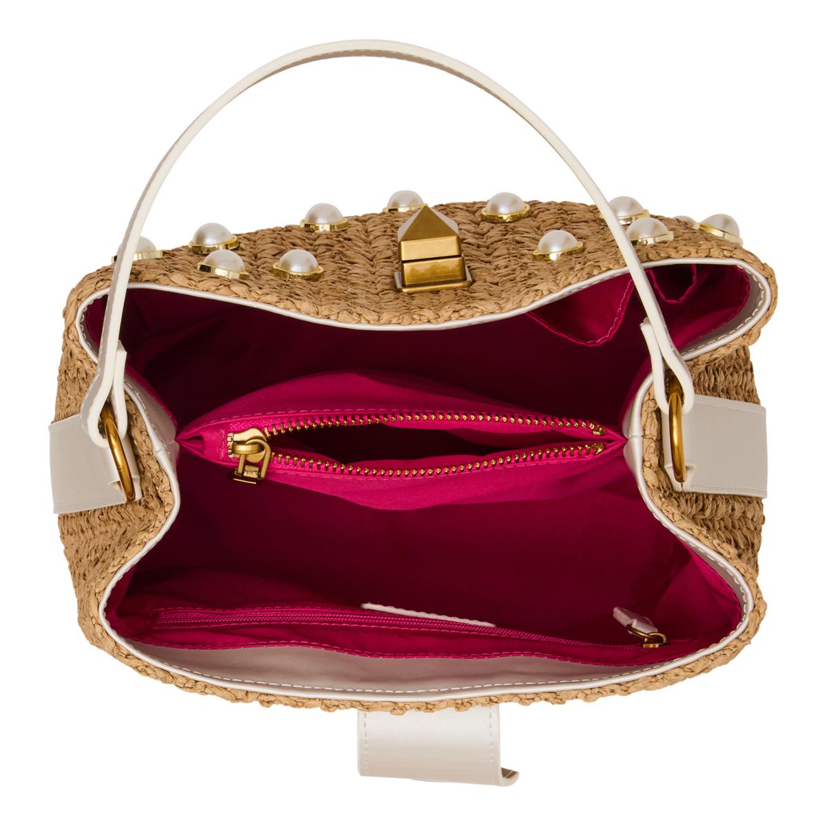 Betsey Johnson Pearl Raffia Bucket Bag | HSN
