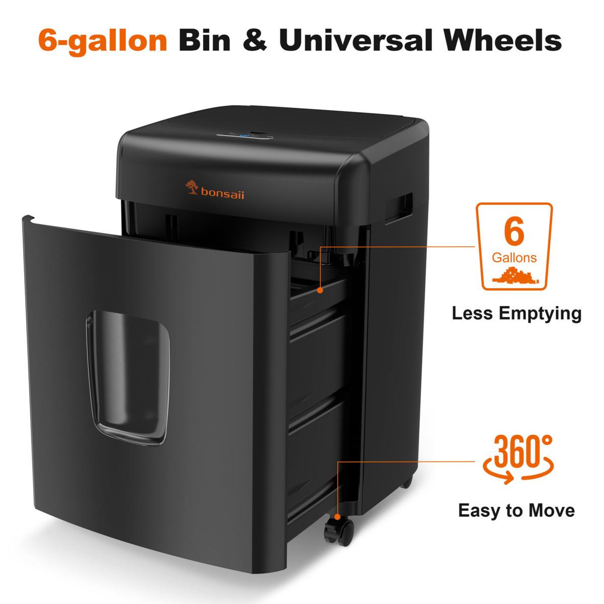 Bonsaii 100-Sheet Auto-Feed Micro-cut Shredder with 6-Gallon Bin | HSN