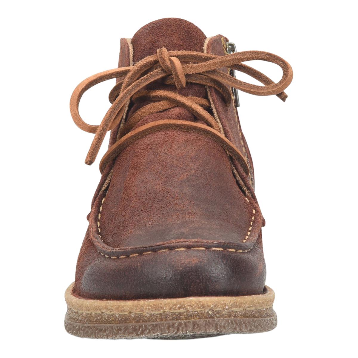 Born® Analia Moc-Toe Lace-Up Ankle Bootie | HSN