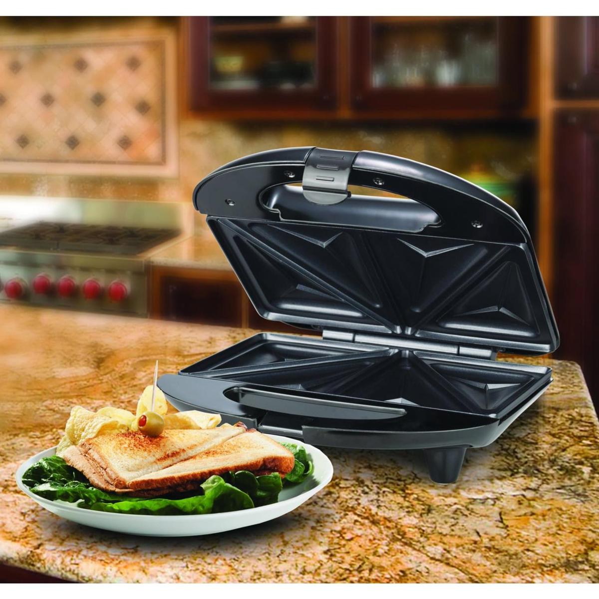 Brentwood Non-Stick Compact Dual Sandwich Maker - Black | HSN
