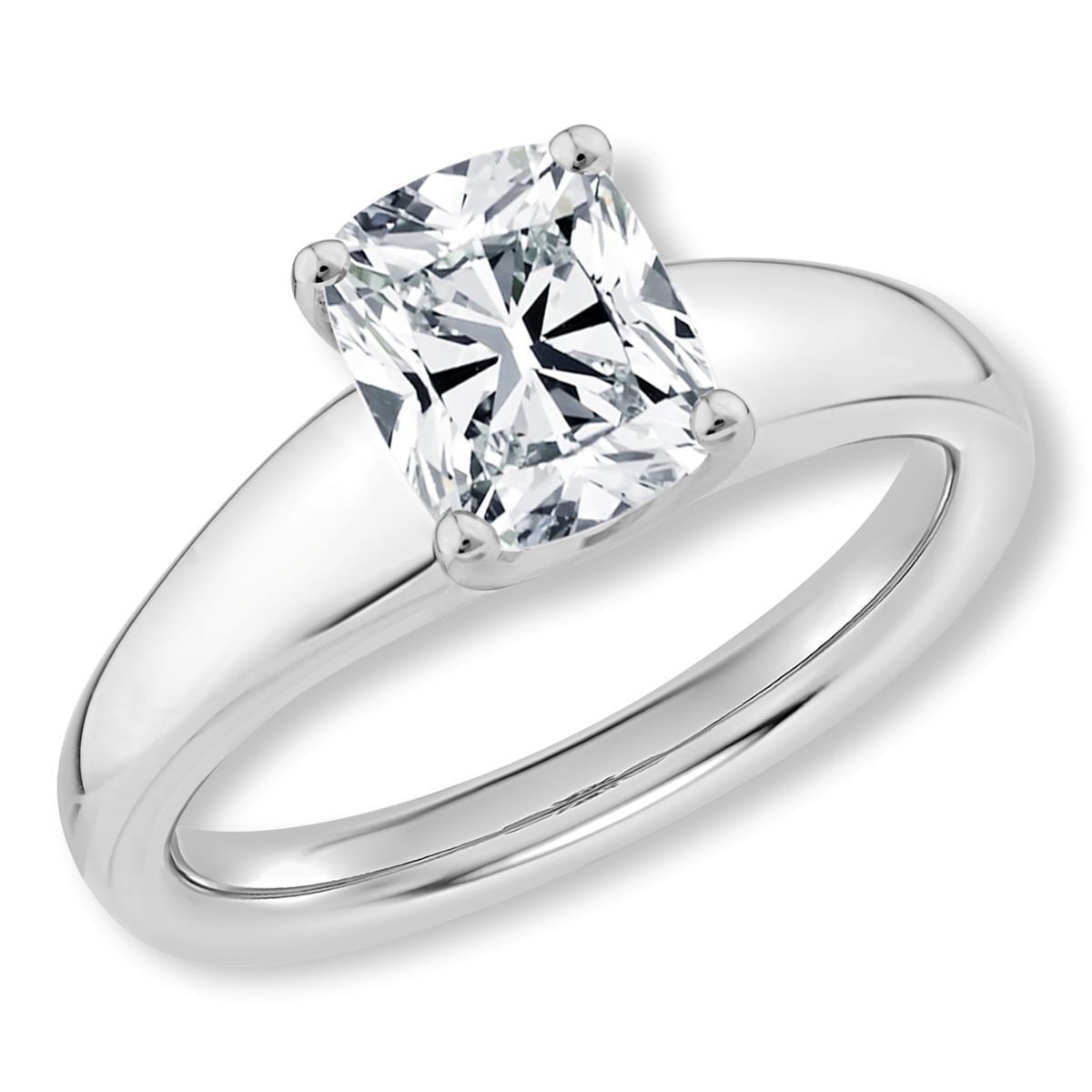 Bright Halo Lab Grown Diamonds 14K Gold 1.5ctw Cushion Tapered Ring - 23556802 | HSN