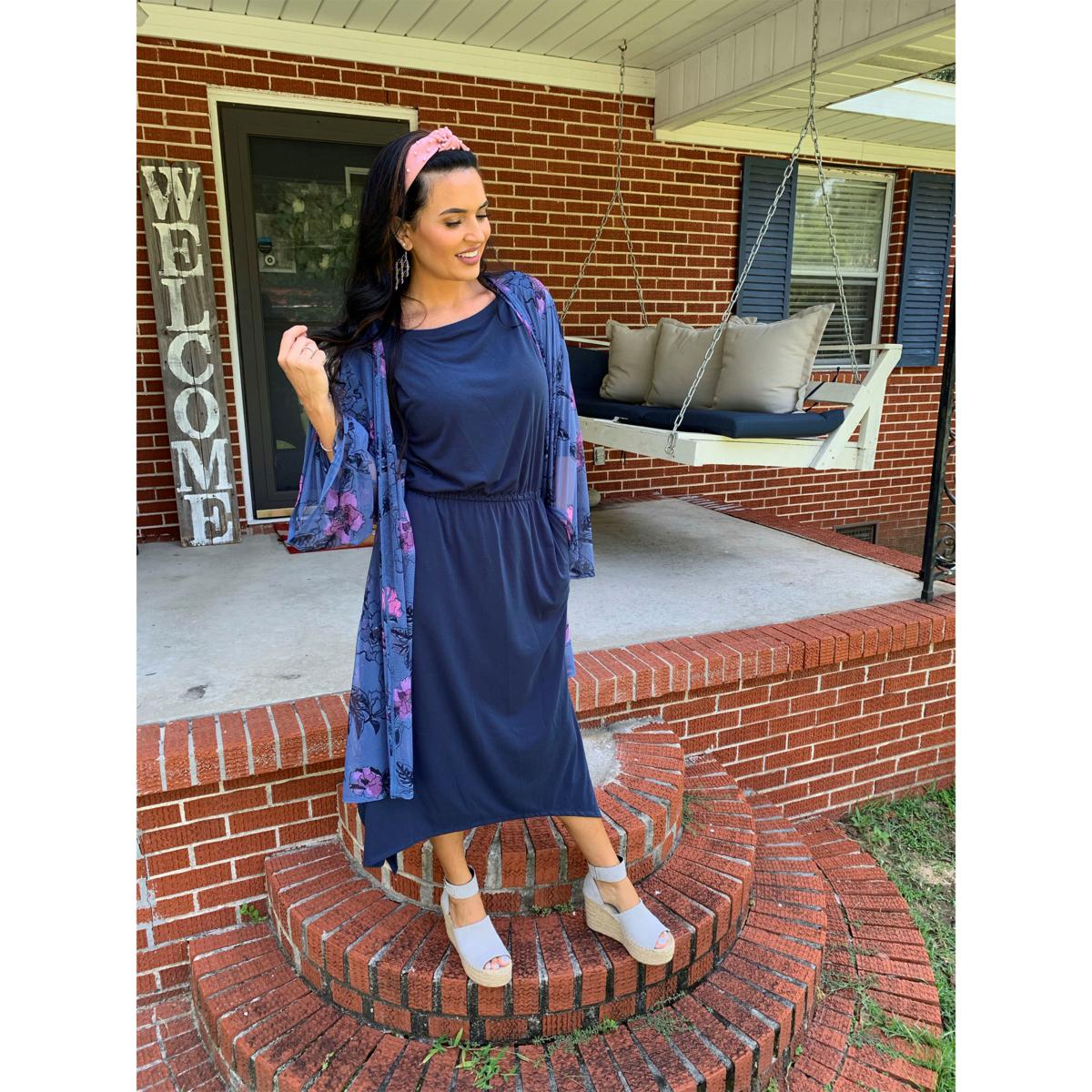 Dolman Sleeve Midi Dress 
