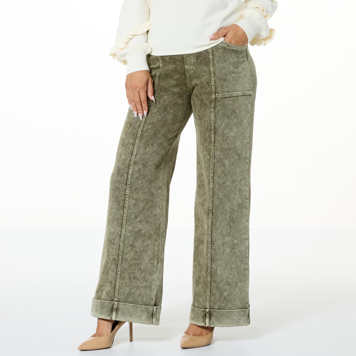 C. Wonder by Christian Siriano Twill Wide Leg Cuffed Pant with