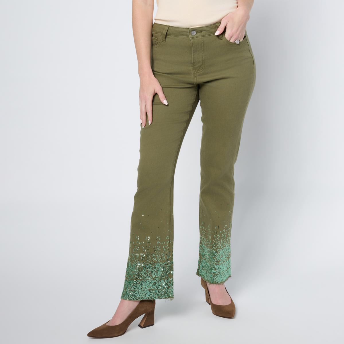 C. Wonder Stretch Denim Bootcut Jean with Sequin Hem | HSN