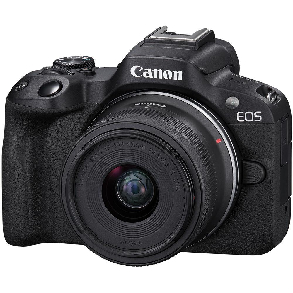 Canon EOS R50 Mirrorless Digital Camera with 18-45mm Lens - Black