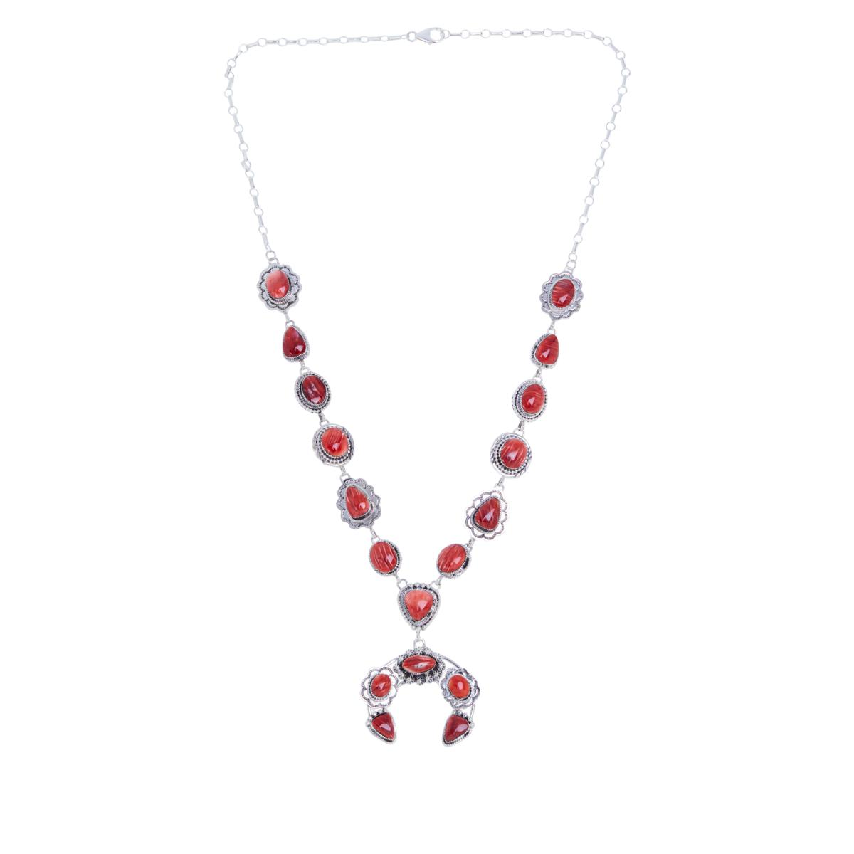 Chaco Canyon Gemstone Station Squash Blossom Drop Necklace - 9471880 | HSN