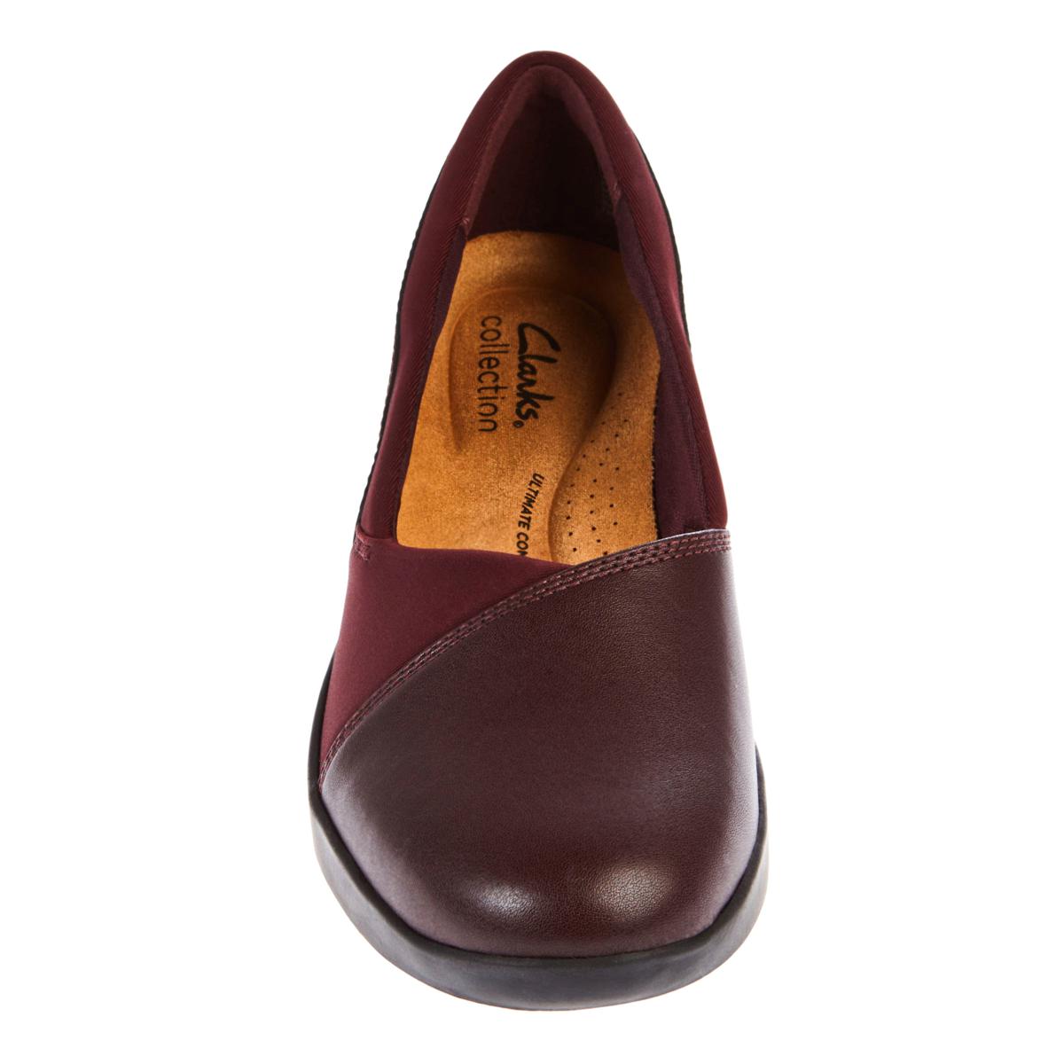 Clarks leather slip on best sale