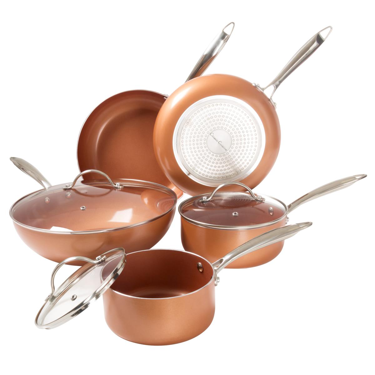 Gourmet Edge 8pc Stackable Nonstick Cookware Set - Copper - 8 Piece