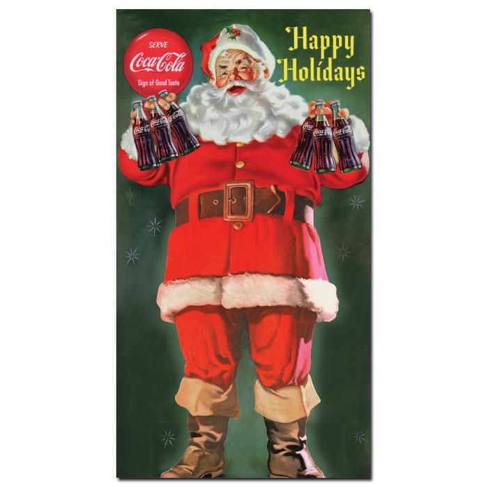 Coca-Cola "Santa with Six Pack of Cola" Canvas Art