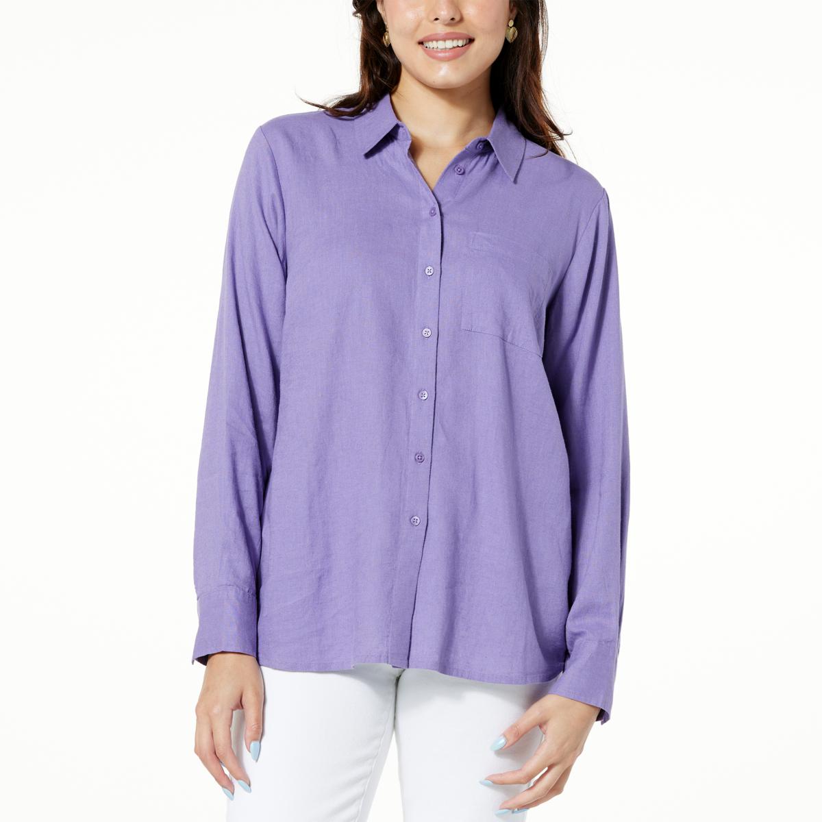 Colleen Lopez Button-Down Woven Everyday Shirt - 20770854 | HSN