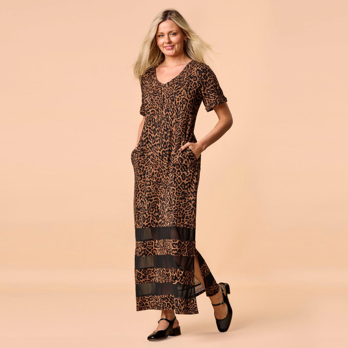 Colleen Lopez EveryWear Mesh Insert Maxi Dress - 23513113 | HSN