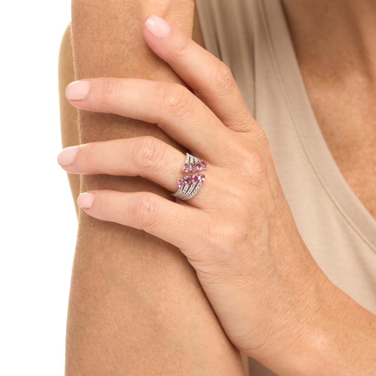 Colleen Lopez Exotic Gemstone and White Zircon Open-Shank Colleen Lopez Exotic Gemstone and White Zircon Open-Shank