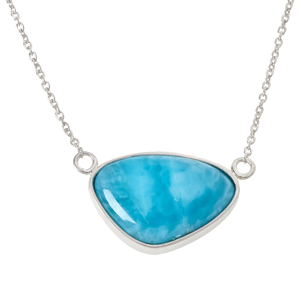 Colleen Lopez Freeform Larimar Sterling Silver Necklace - 21122084