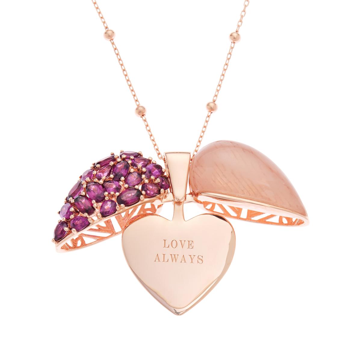 Rose Gold Heart Locket Pendant Necklace