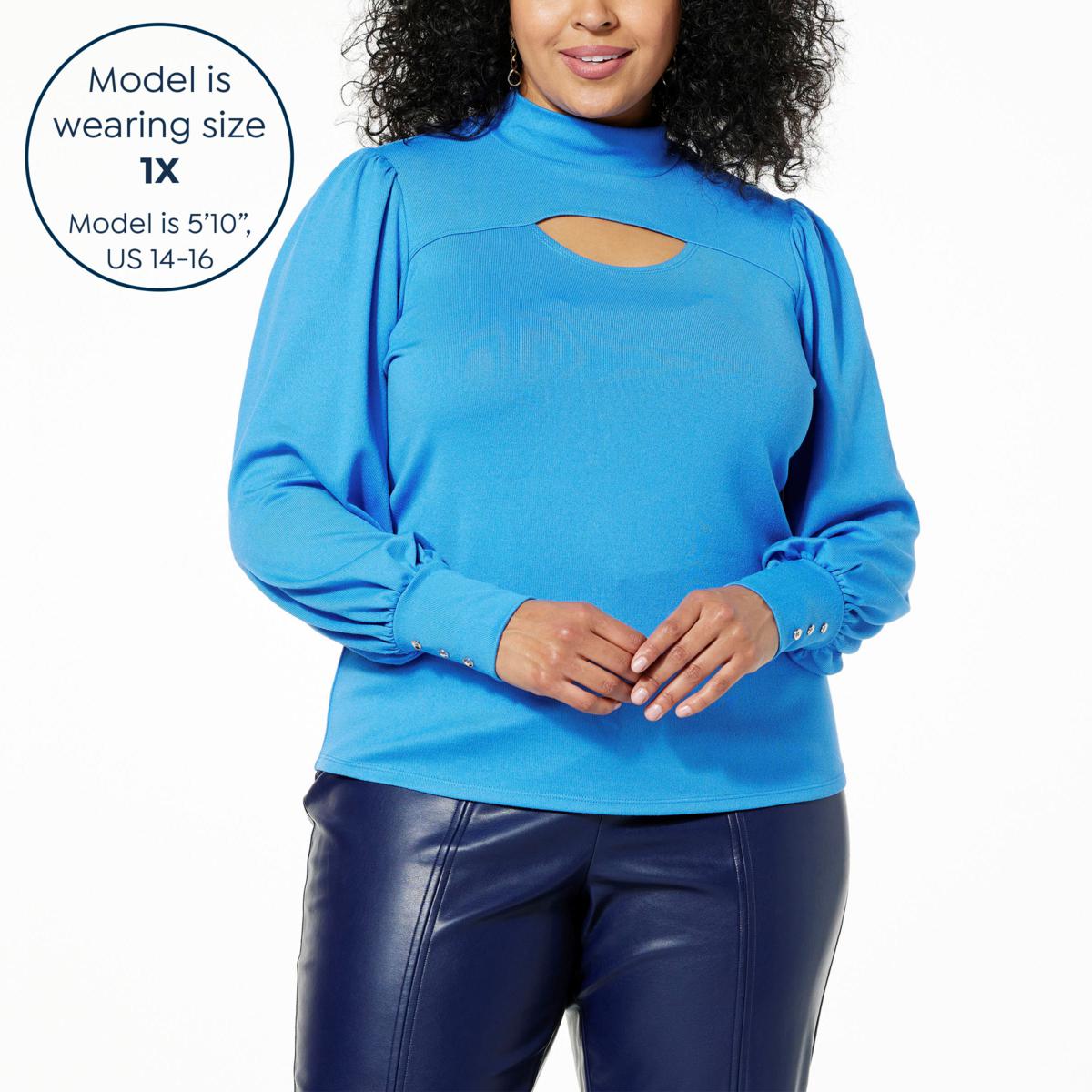 Plus size keyhole clearance sweater