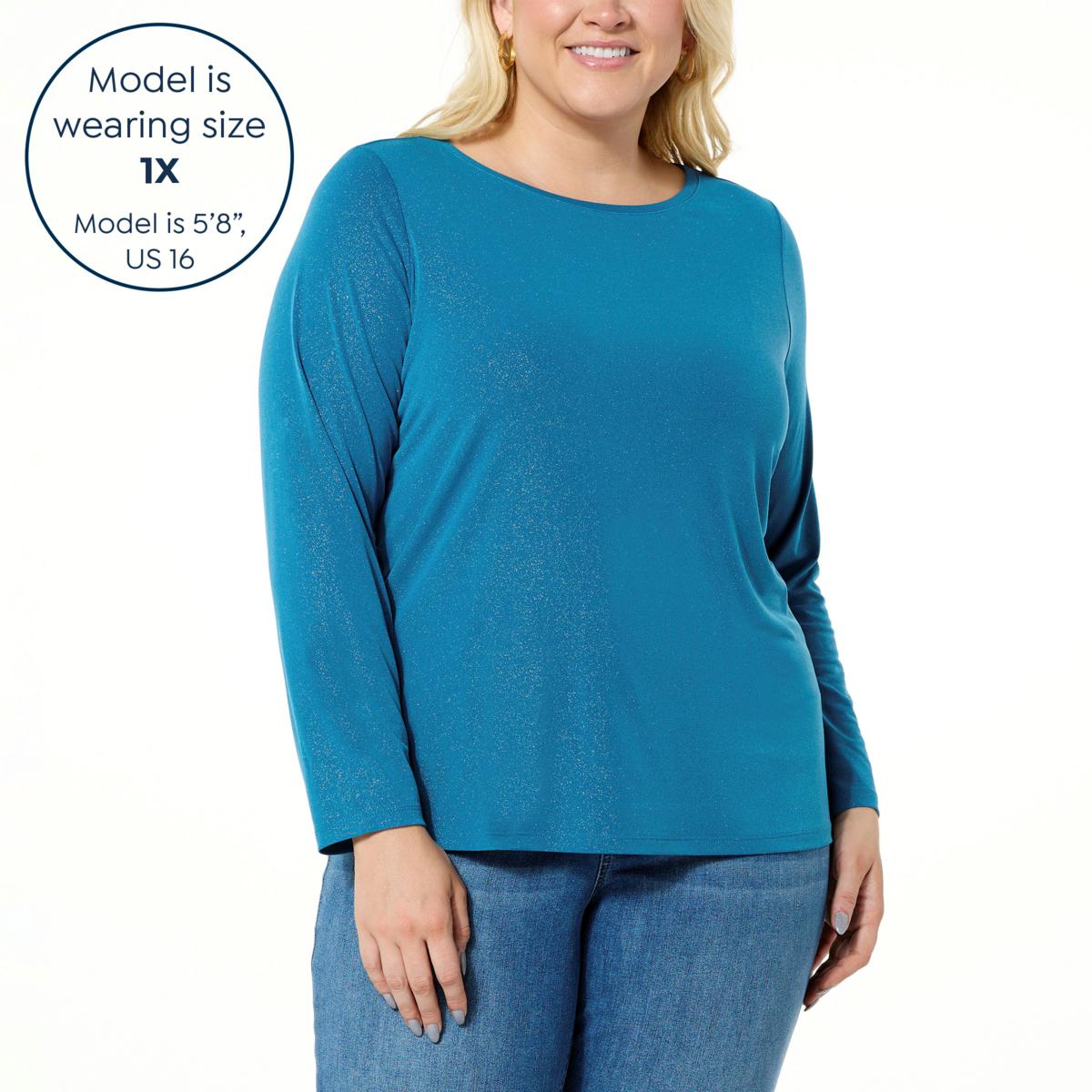 Colleen Lopez Long Sleeve Shimmer Jersey Top - 21037267 | HSN