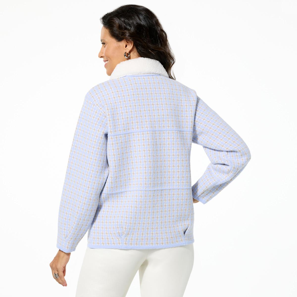 Colleen Lopez Plaid Jacket with Faux Fur Collar - 23160454 | HSN
