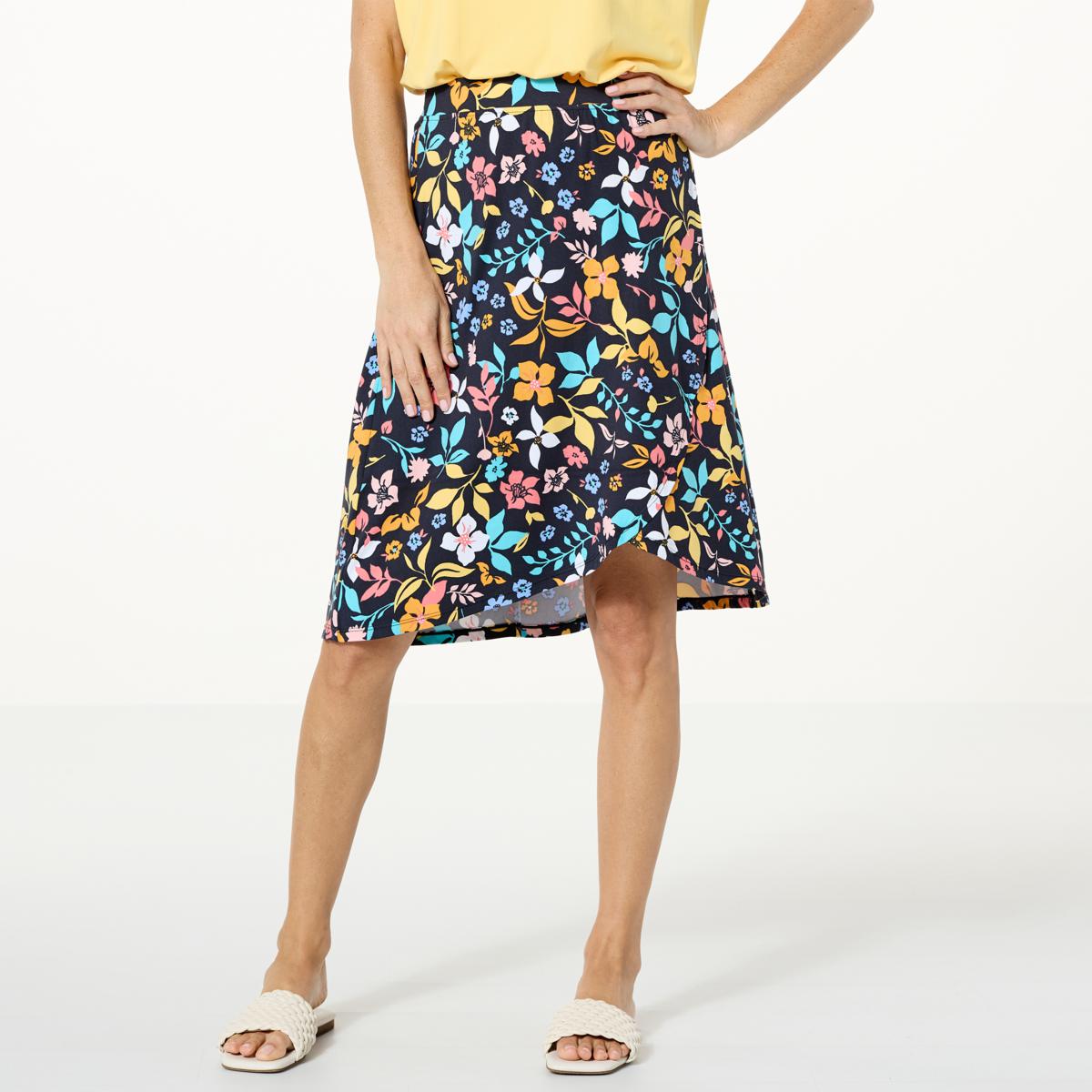 Comfort Code Stretch Jersey Faux Wrap Skirt - 20643444 | HSN