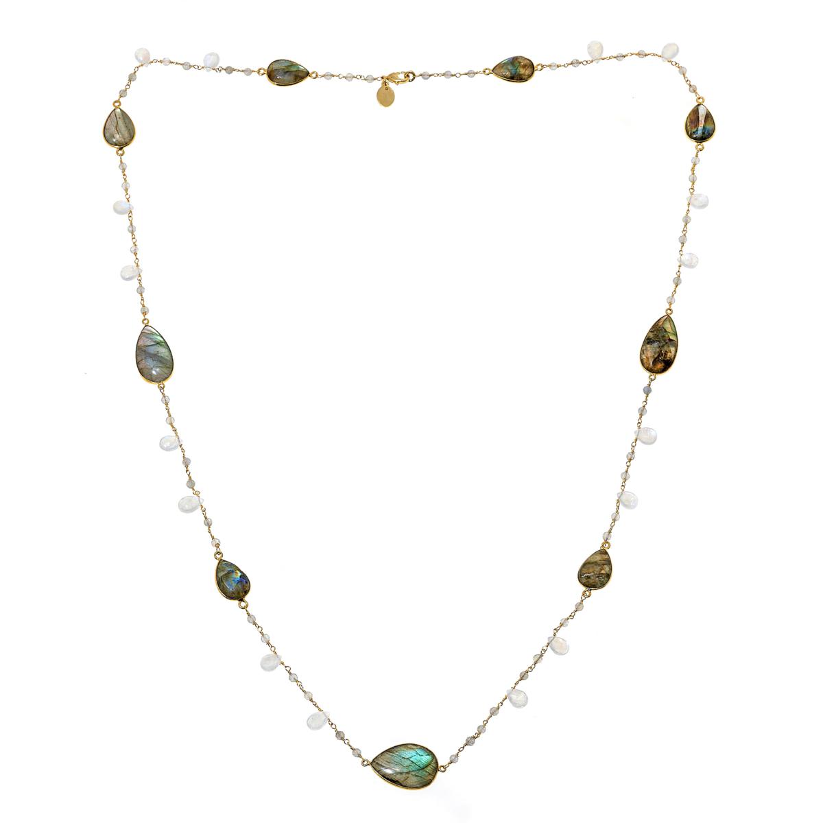 Connie Craig Carroll Jewelry Labradorite and Gemstone Station Necklace ...