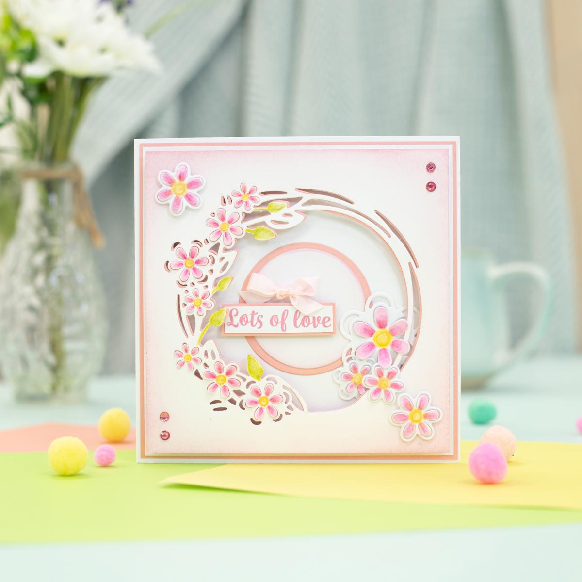 Gemini Embroidery Frame Create-a-Card Die - Swirly Leaves